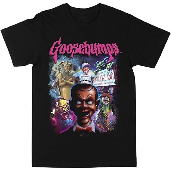 Goosebumps Tee Mens Size L Large Black Books Horror Fun Nightmare NEW T-shirt - Picture 1 of 7